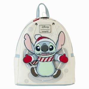 Stitch Holiday Snow Angel Glitter Mini Backpack & Wallet  - NWTs